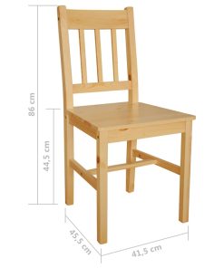 Sedie Da Pranzo 4 Pz In Legno Di Pino
