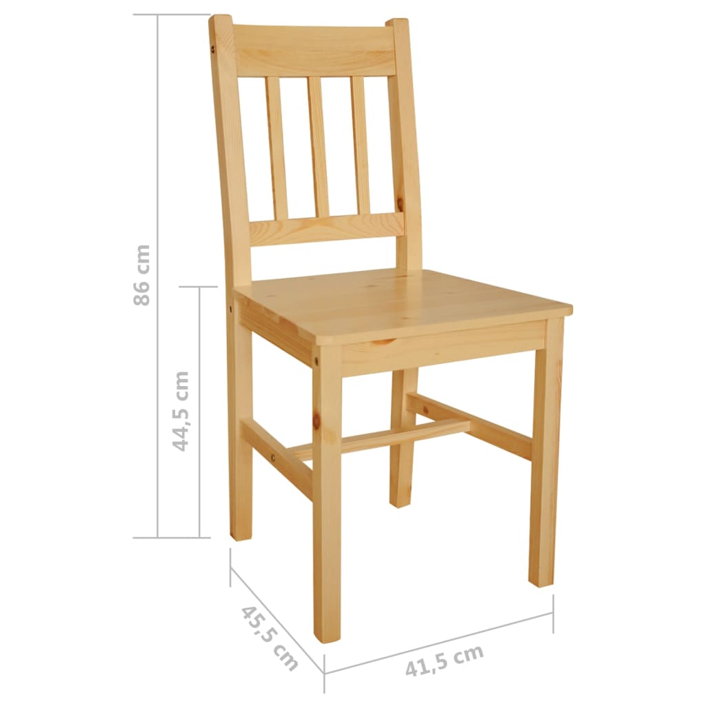 Sedie Da Pranzo 4 Pz In Legno Di Pino