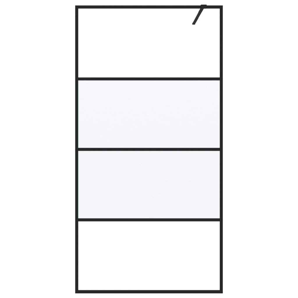 Parete Doccia Walk In Nera 100x195cm Vetro Semi Smerigliato Esg - Image 4