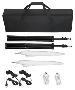 Kit Studio Fotografico Con Fondali Luci E Ombrelli