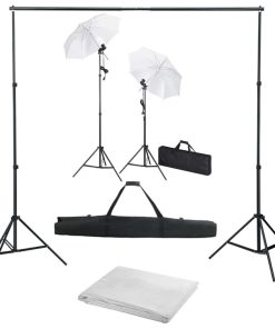 Kit Studio Fotografico Con Fondali Luci E Ombrelli