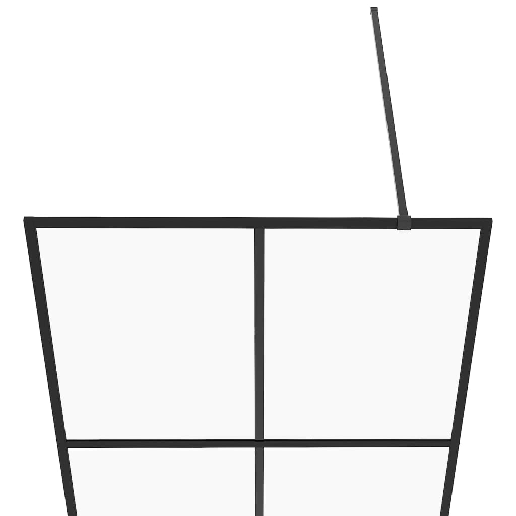 Parete Per Doccia WalK-In Vetro Trasparente Esg Nera 100x195 cm