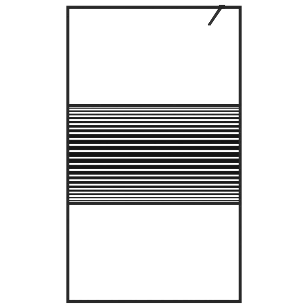 Parete Doccia Walk In Nero 115x195 Cm Vetro Trasparente Esg - Image 5