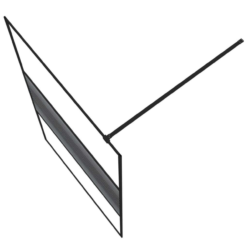 Parete Doccia Walk In Nero 115x195 Cm Vetro Trasparente Esg