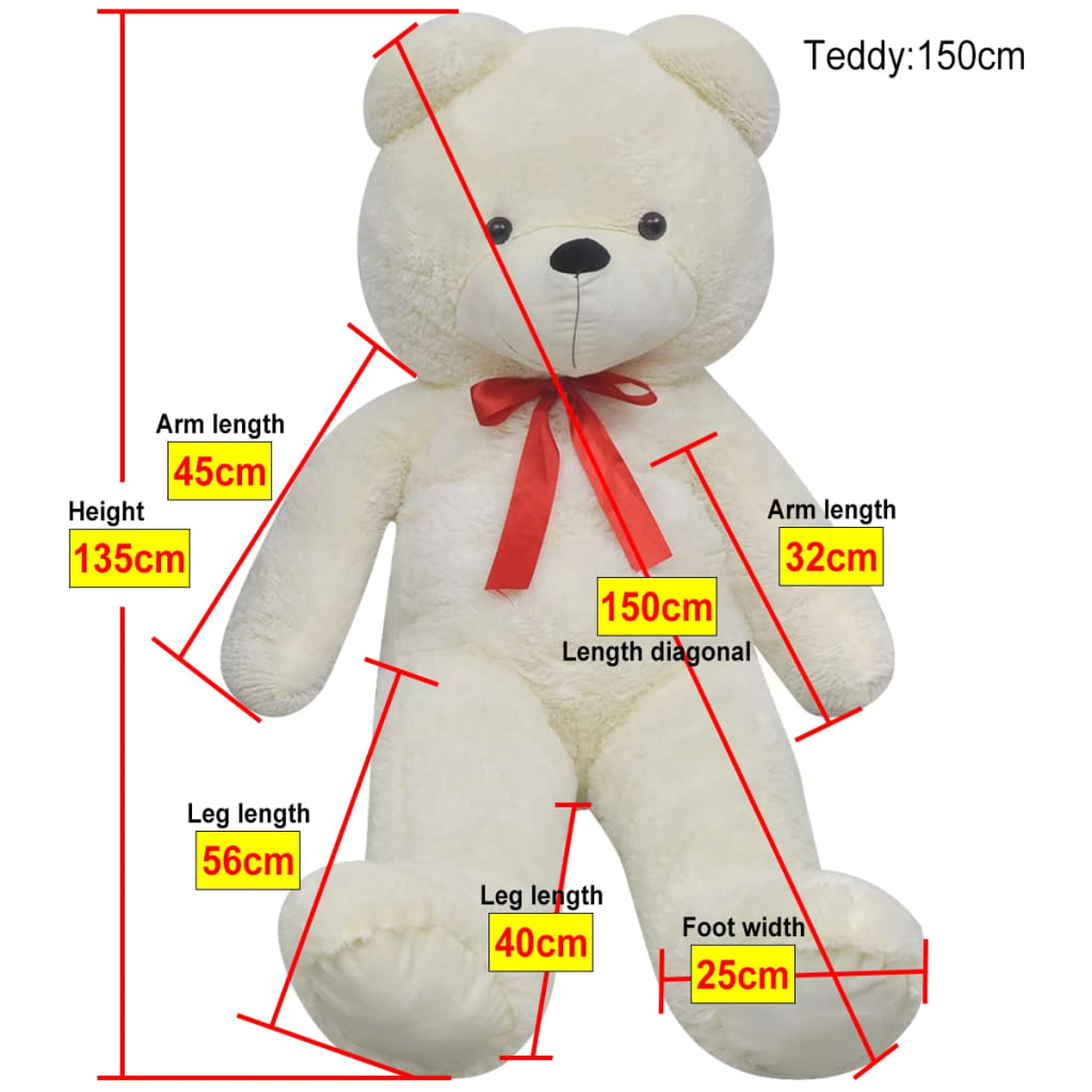Orsacchiotto Di Peluche Xxl Bianco 135 cm