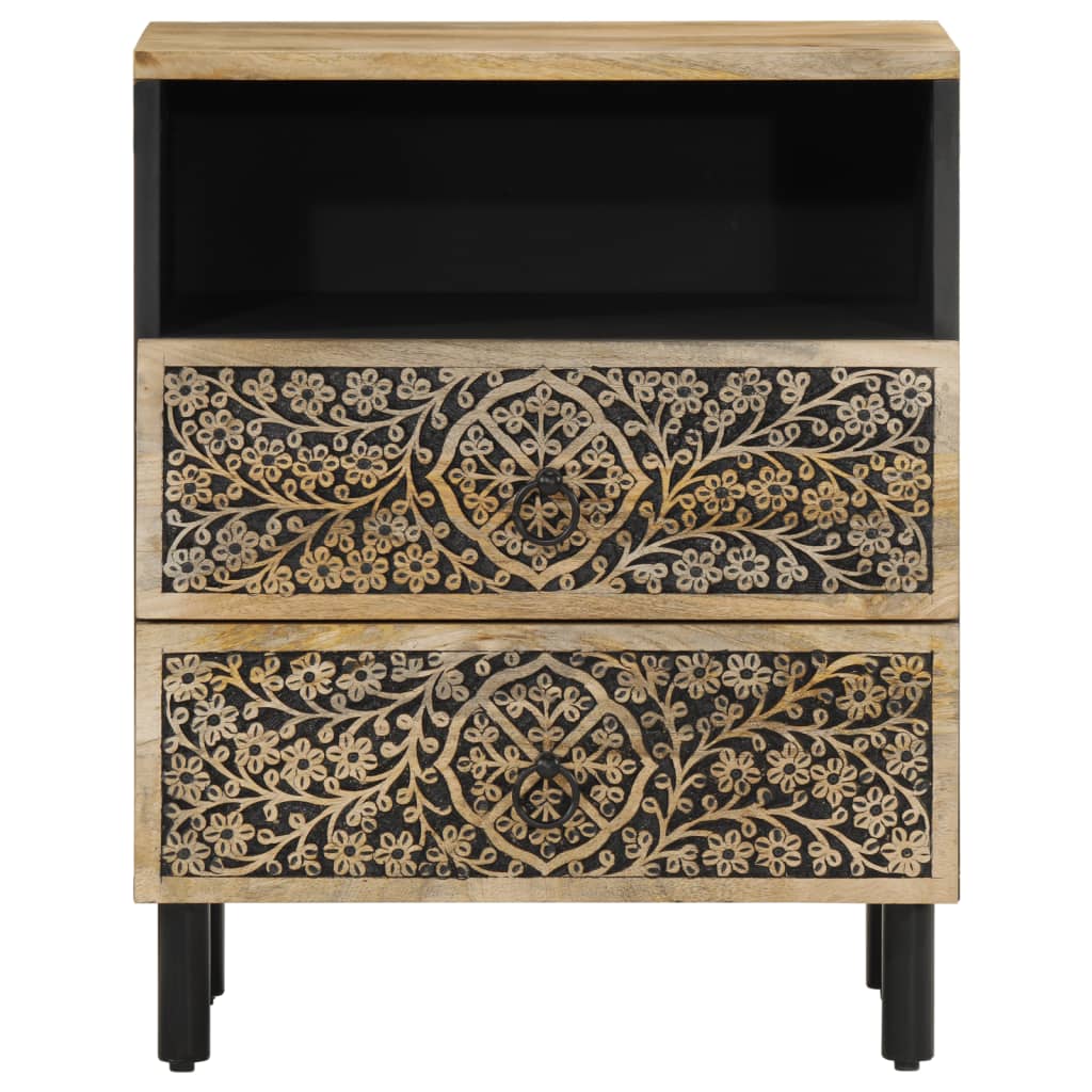 Comodino 50x33x60 Cm In Legno Massello Di Mango