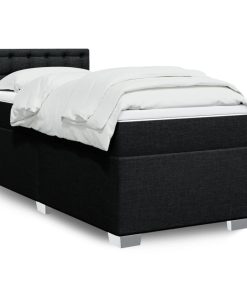 Giroletto A Molle Con Materasso Nero 100x200 Cm In Tessuto
