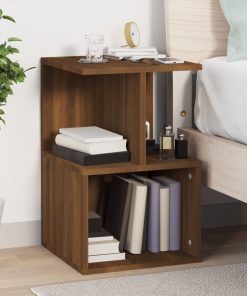 Comodini 2 Pz Rovere Marrone 35x35x55 Cm In Legno Multistrato