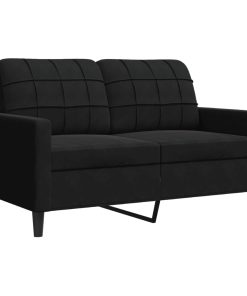 Set Di Divani 3 Pz Con Cuscini Nero In Velluto