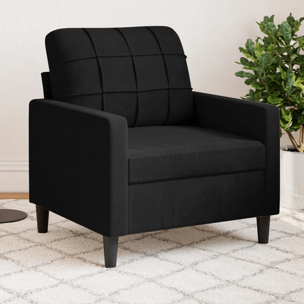 Poltrona Nero 60 Cm Velluto - Image 4