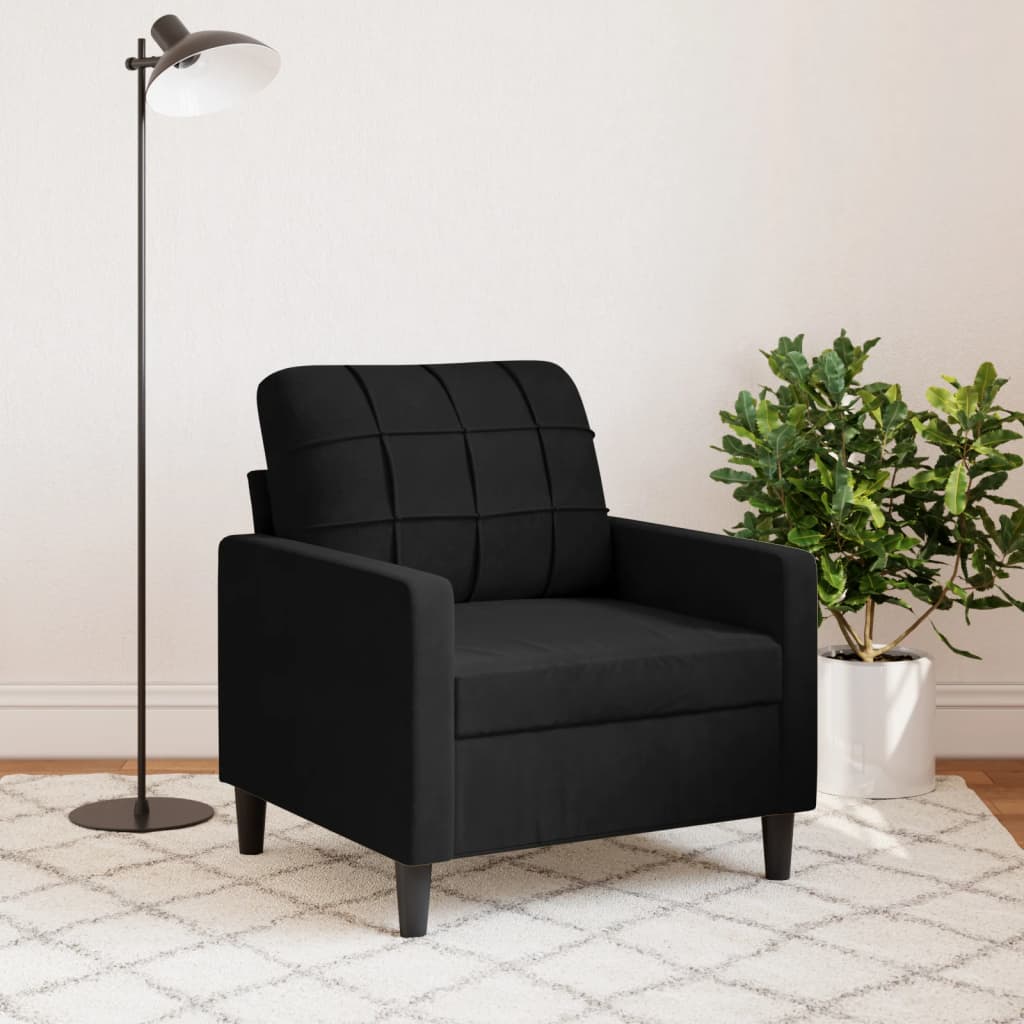 Poltrona Nero 60 Cm Velluto - Image 2