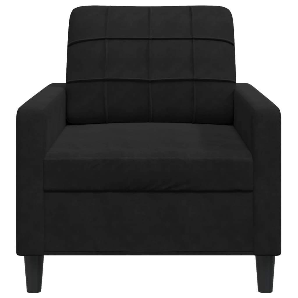 Poltrona Nero 60 Cm Velluto