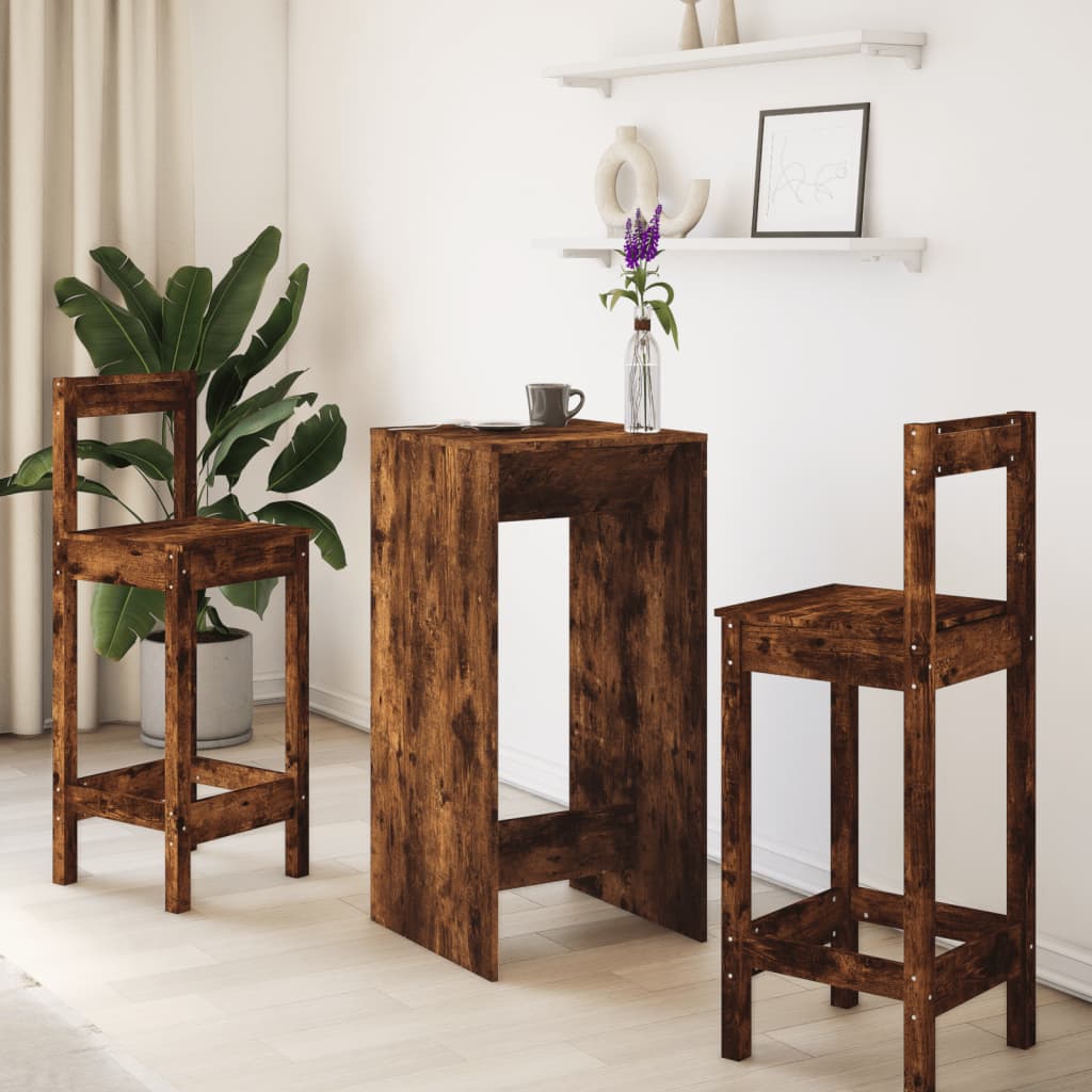 Tavolo Da Bar Rovere Fumo 51x50x103,5 Cm In Legno Multistrato