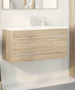 Set Mobili Da Bagno 2 Pz Rovere Sonoma In Legno Multistrato