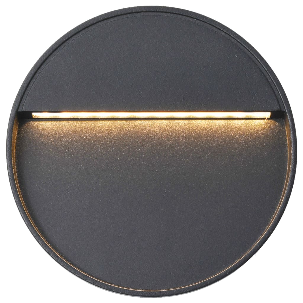 Lampade Da Parete Da Esterno A Led 2 Pz 3 W Nere Rotonde - Image 6