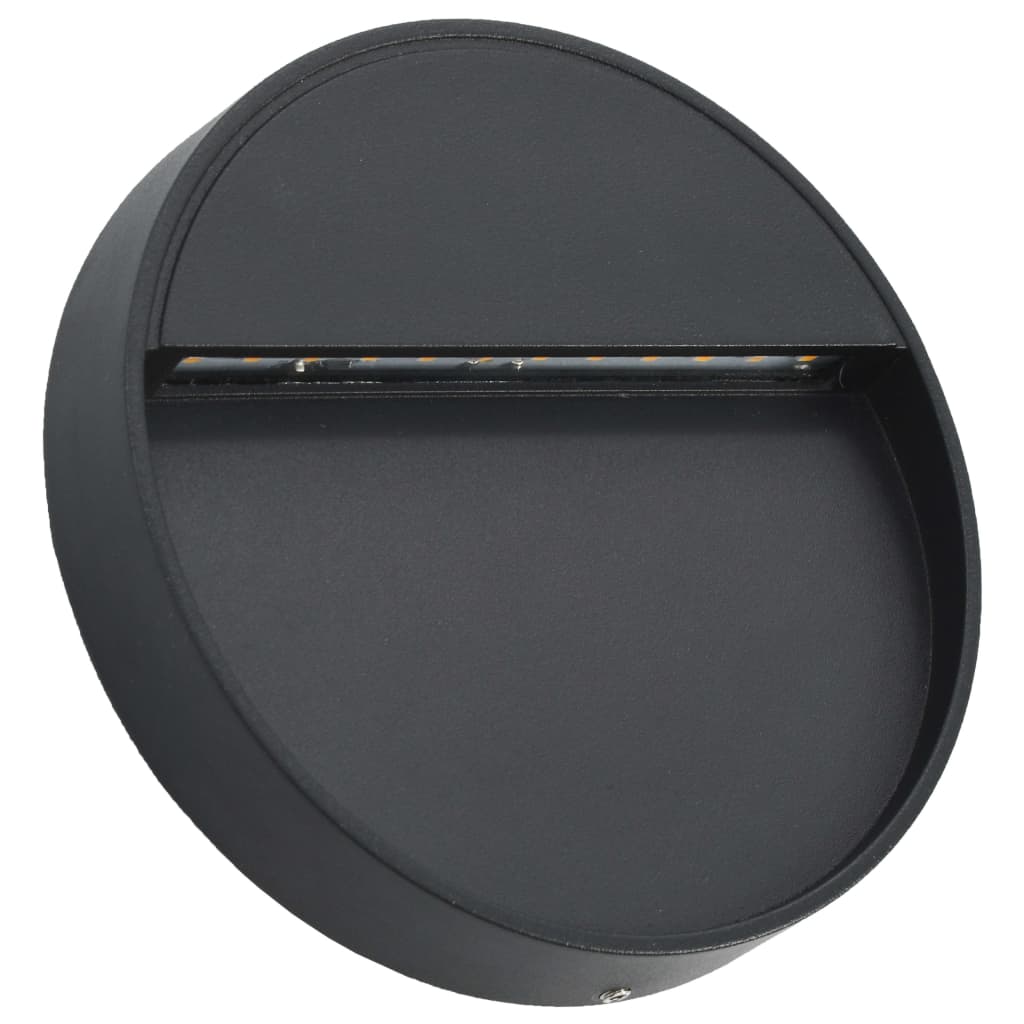 Lampade Da Parete Da Esterno A Led 2 Pz 3 W Nere Rotonde - Image 5