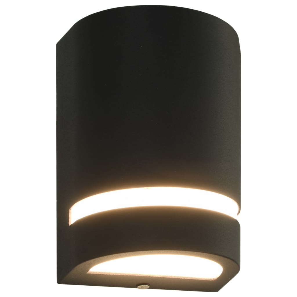 Lampade Da Parete Da Esterno 2 Pz 35 W Nere Semicircolari