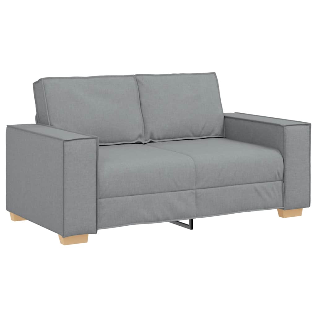 Set Di Divani 2 Pz Con Cuscini Grigio Chiaro In Tessuto - Image 5