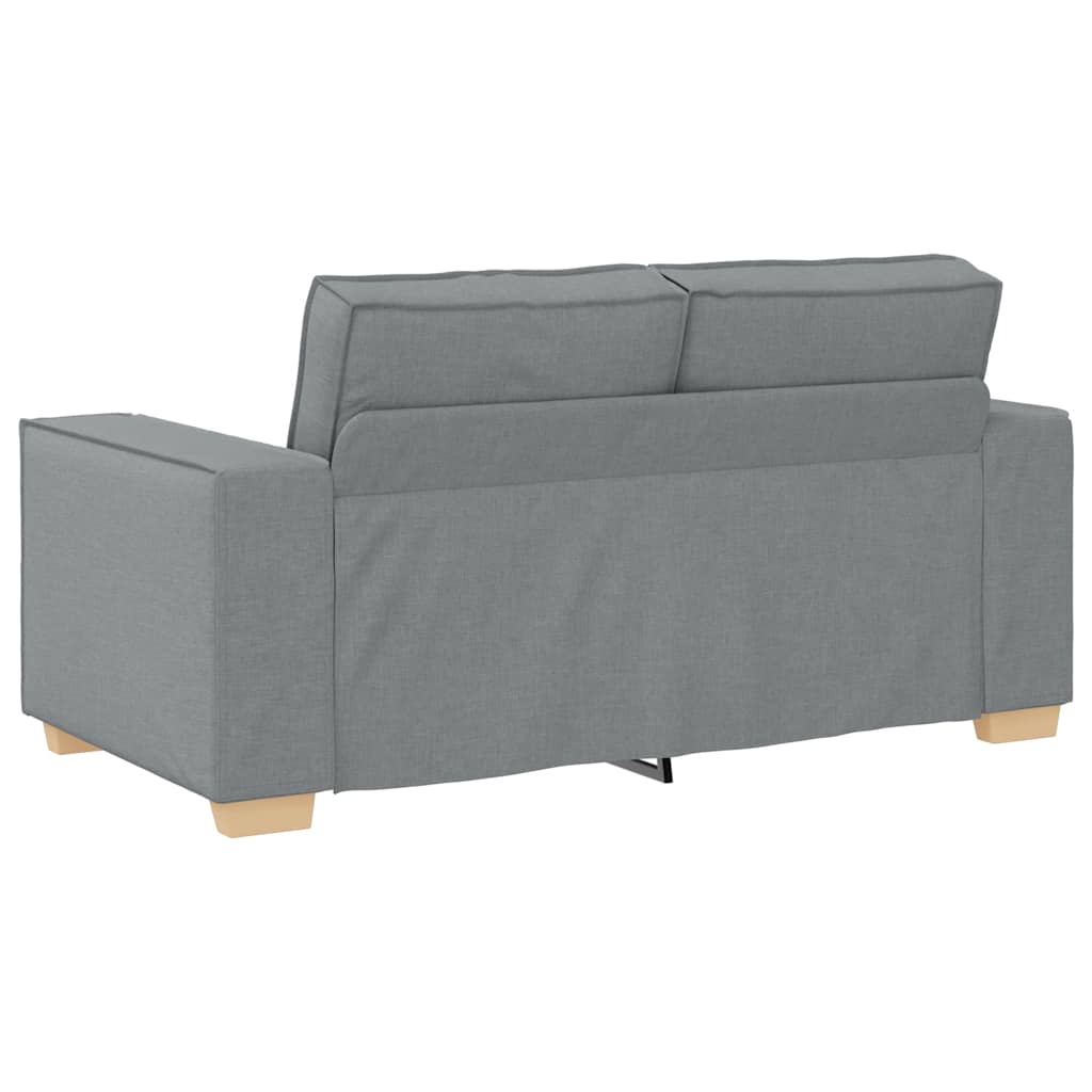 Set Di Divani 2 Pz Con Cuscini Grigio Chiaro In Tessuto - Image 4