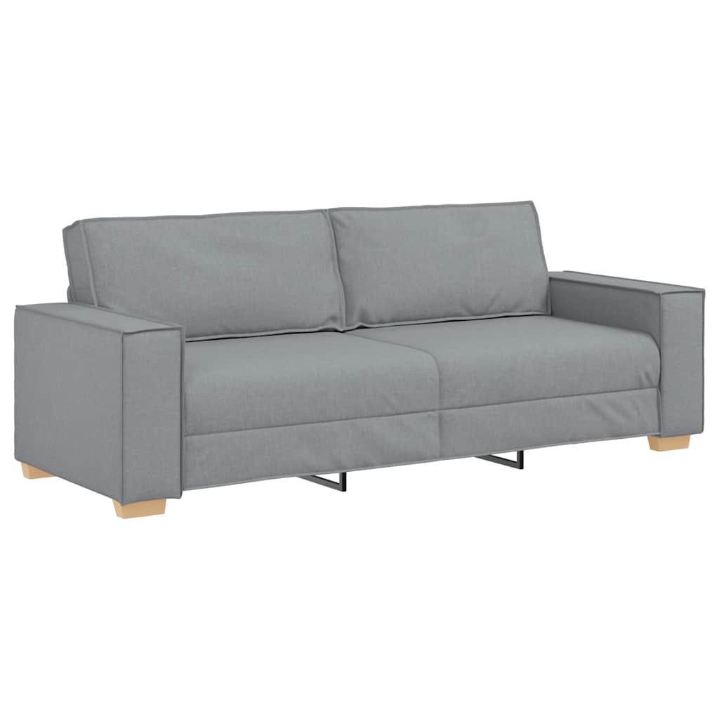 Set Di Divani 2 Pz Con Cuscini Grigio Chiaro In Tessuto - Image 6