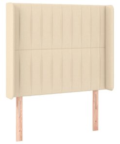 Testiera Ad Orecchio Crema 93x16x118/128 Cm In Tessuto