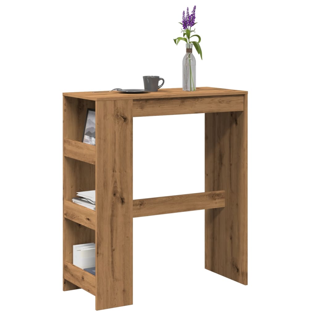 Tavolo Bar Con Rastrelliera Rovere 90x40x103,5 Cm Multistrato