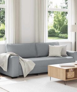 Divano A 3 Posti Grigio Chiaro 180 Cm In Tessuto