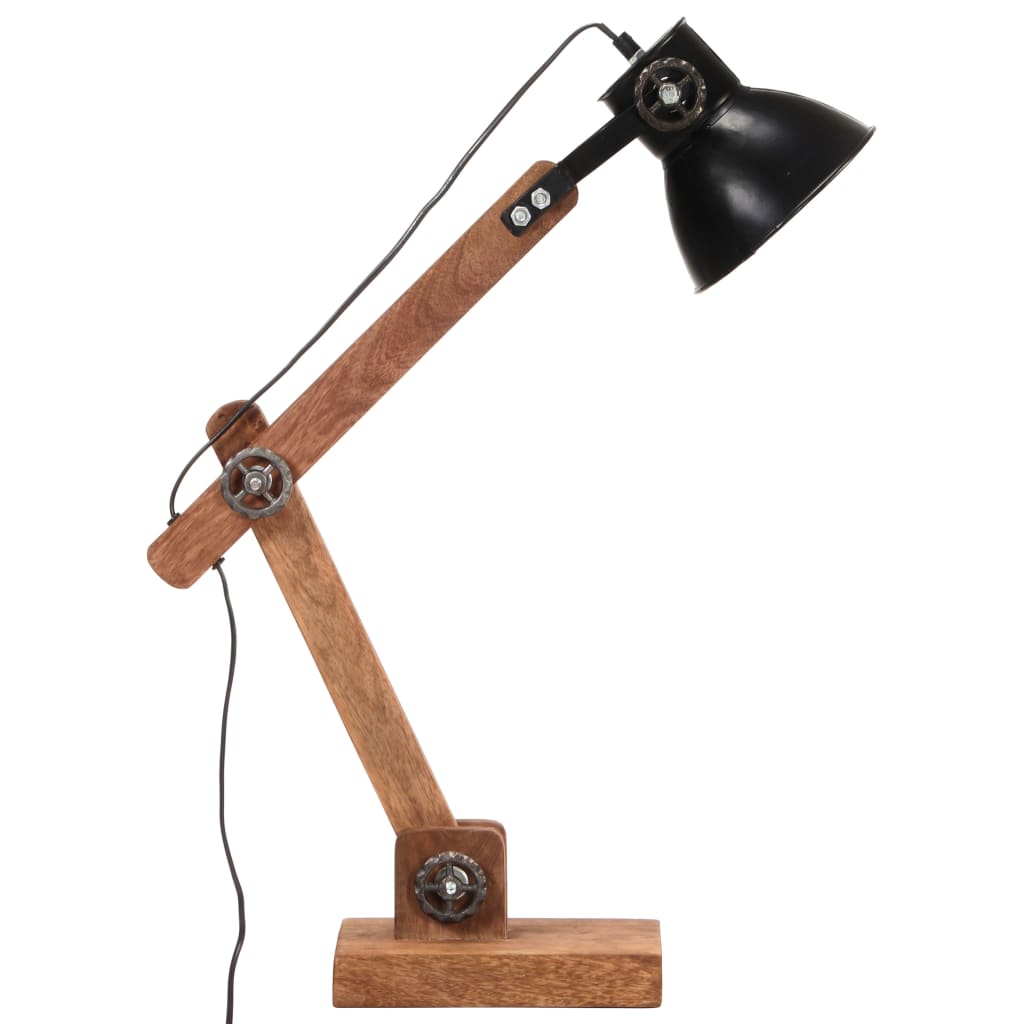 Lampada Da Scrivania Industriale Nera Rotonda 58x18x90 Cm E27