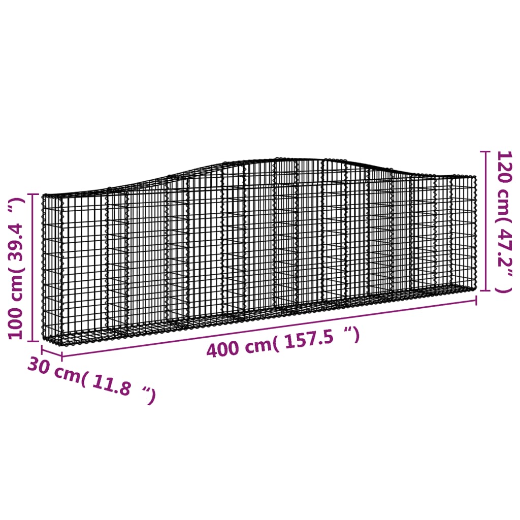 Cesti Gabbioni Ad Arco 20 Pz 400x30x100/120 Cm Ferro Zincato - Image 6