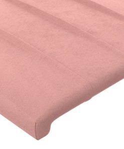 Testiera Ad Orecchio Rosa 147x16x78/88 Cm In Velluto