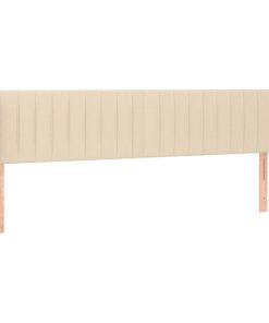 Testiera Ad Orecchio Crema 183x16x78/88 Cm In Tessuto