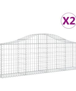 Cesti Gabbioni Ad Arco 2 Pz 200x30x60/80 Cm Ferro Zincato