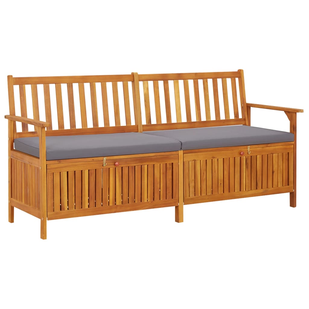 Cassapanca Con Cuscino 170 Cm In Legno Massello Di Acacia - Image 4