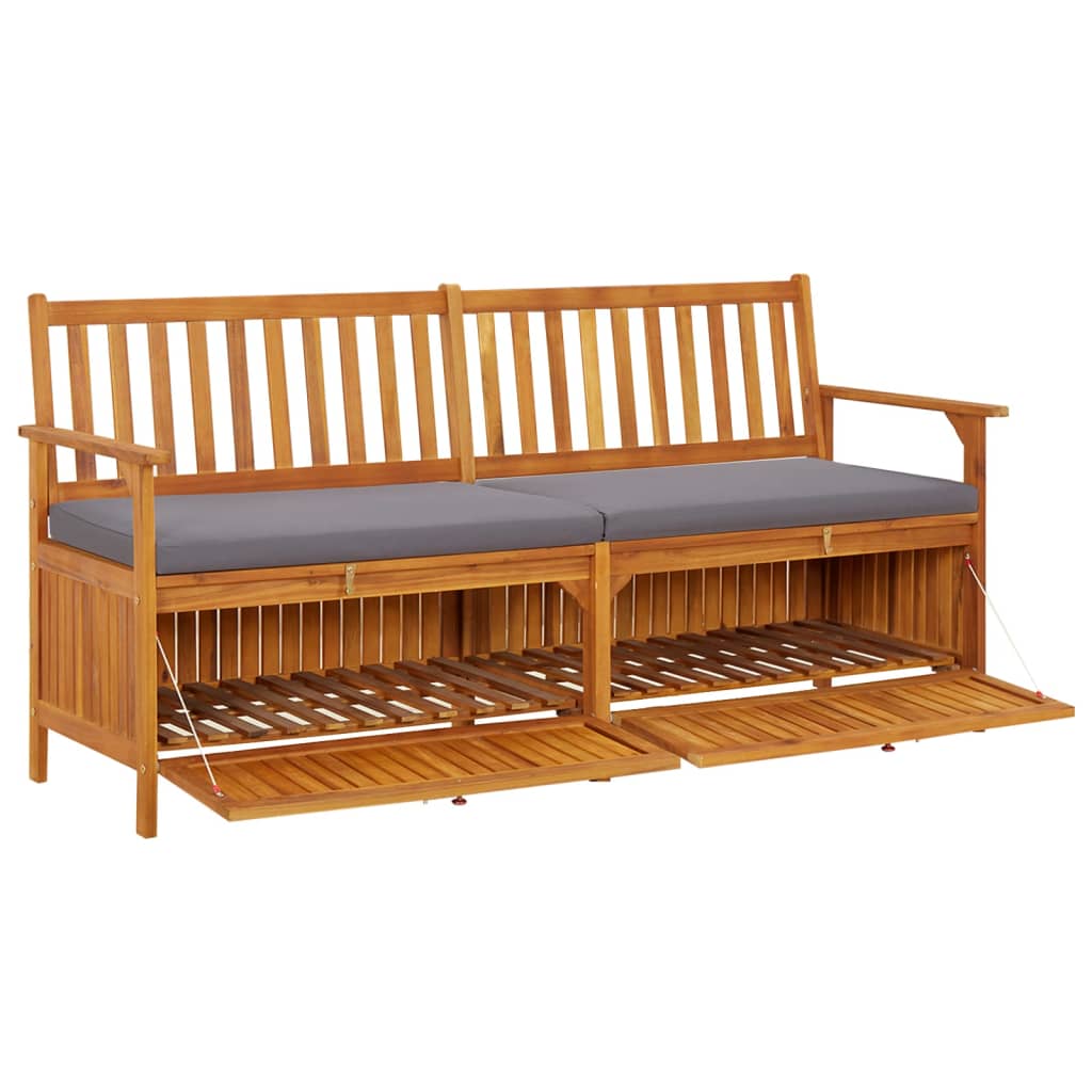 Cassapanca Con Cuscino 170 Cm In Legno Massello Di Acacia - Image 6