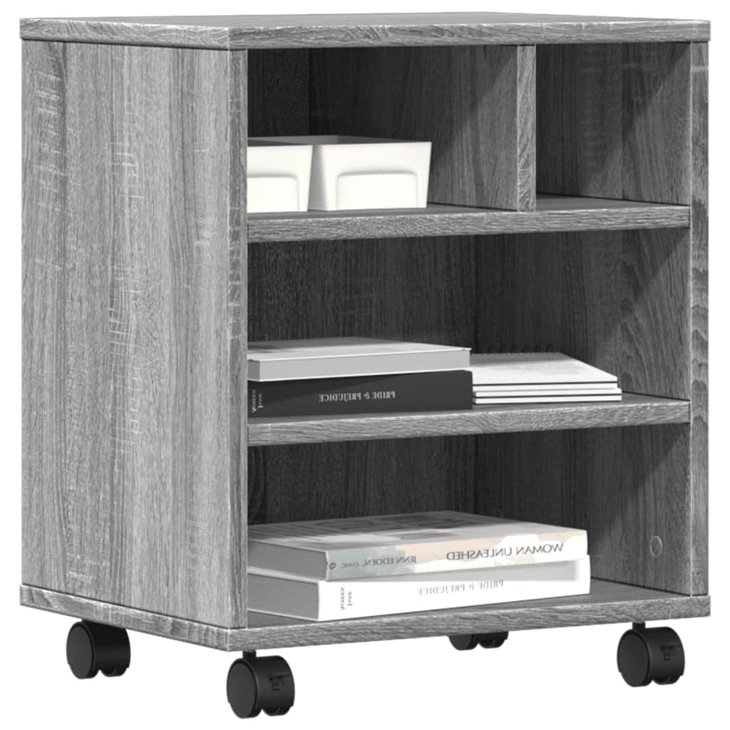 Supporto Per Stampante Con Ruote Grigio Sonoma 41x32x48 cm - Image 3