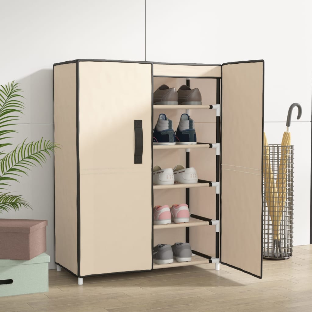 Scarpiera Crema 60x28x90 Cm Tessuto