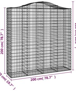 Cesto Gabbione Ad Arco 200x50x200/220 Cm Ferro Zincato