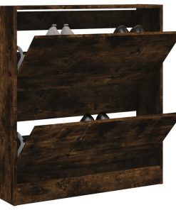 Scarpiera Rovere Fumo 80x21x87,5 Cm In Legno Multistrato