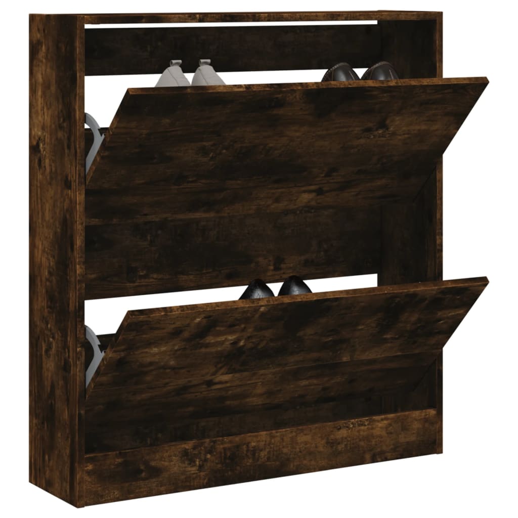 Scarpiera Rovere Fumo 80x21x87,5 Cm In Legno Multistrato