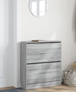Scarpiera Grigio Sonoma 80x21x87,5 Cm In Legno Multistrato