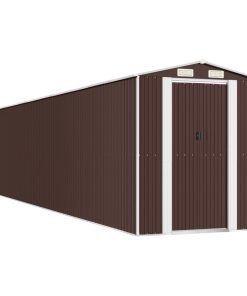 Capanno Giardino Marrone Scuro 192x1021x223 Cm Acciaio Zincato