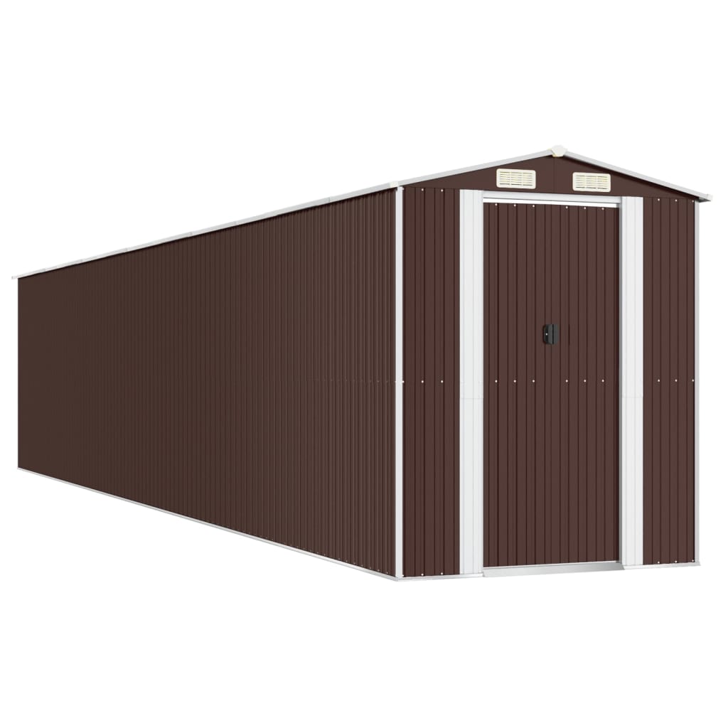 Capanno Giardino Marrone Scuro 192x1021x223 Cm Acciaio Zincato
