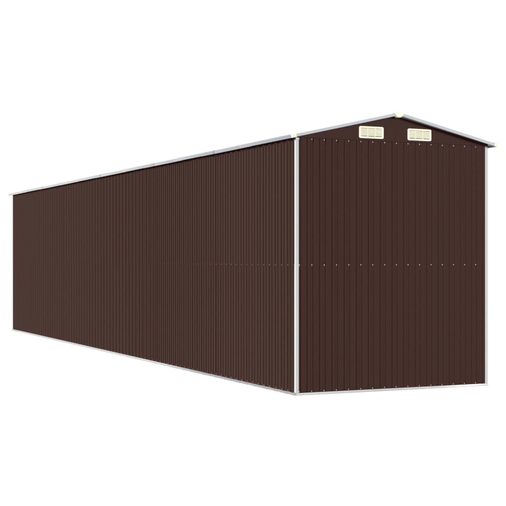 Capanno Da Giardino Marrone Scuro 192x938x223cm Acciaio Zincato - Image 3