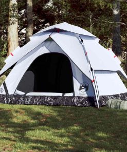 Tenda 5 Persone Bianca In Tessuto Oscurante A Rilascio Rapido