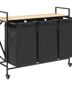 Cesto Per La Biancheria 3 Scomparti Con Ruote Rovere Sonoma