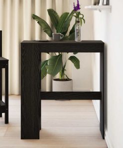 Tavolo Bar Con Rastrelliera Rovere Nero 90x40x103,5 cm