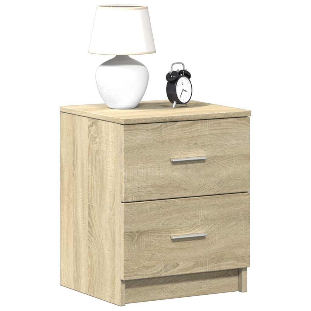 Comodini 2 Pz Con 2 Cassetti Rovere Sonoma 40x36x50 cm