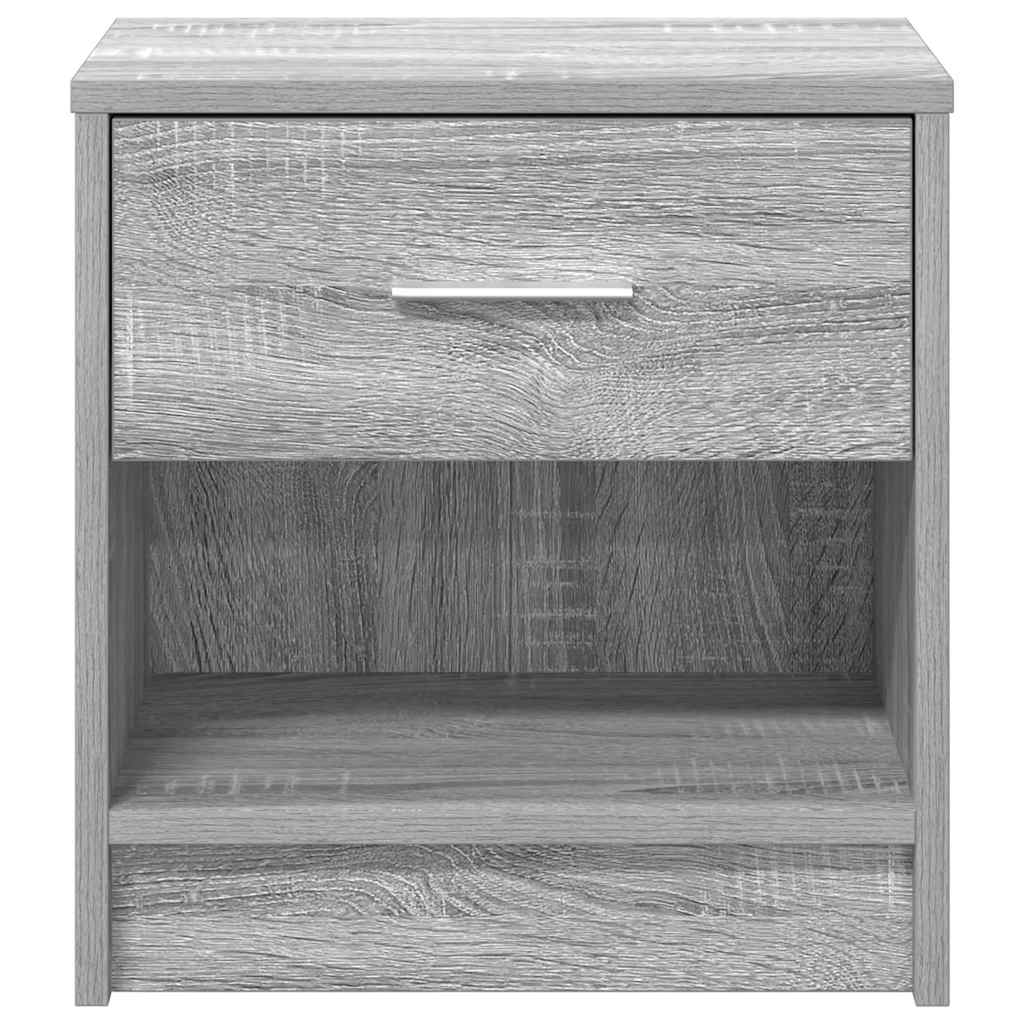 Comodini 2 Pz Con Cassetto Grigio Sonoma 39x28x41 cm