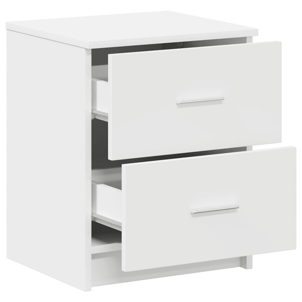 Comodini 2 Pz Con 2 Cassetti Bianchi 40x36x50 cm