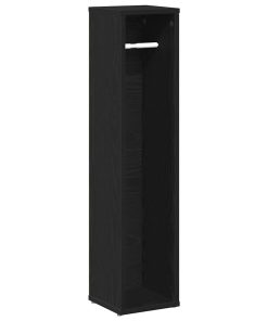 Mobile Da Bagno Con Portarotolo Nero 20,5x20x90 cm